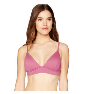 Mae Women Swimwear Fixed Triangle Bikini Top Pink Size M